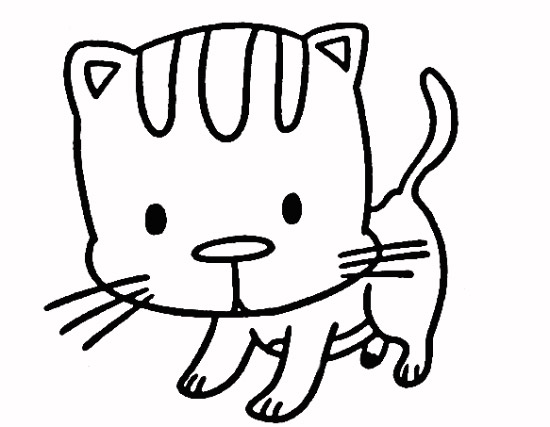 教你如何画小猫 好奇的小猫